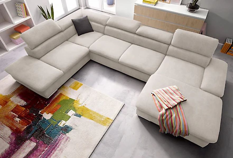 sit&more Wohnlandschaft "Riva U-Form" wahlweise mit Bettfunktion günstig online kaufen