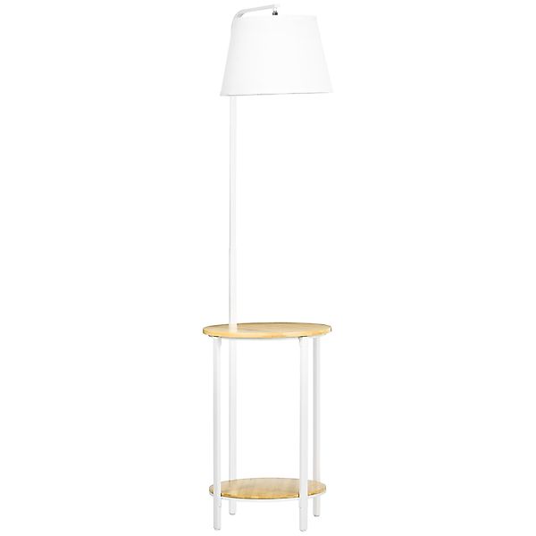 HOMCOM Stehlampe Stehleuchte mit Ablagen, Wohnzimmerlampe, günstig online kaufen