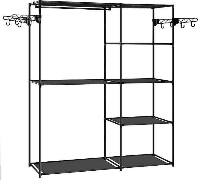 Woltu Kleiderständer, Garderobe offen, mit 8 Ablagen Kleiderstange Haken, S günstig online kaufen