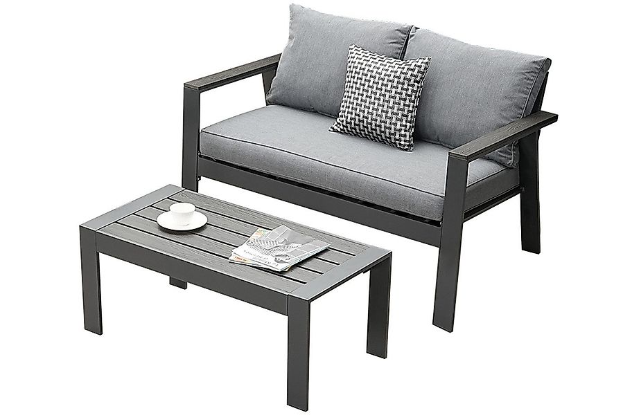 MeXo Gartenlounge-Set Aluminium Balkonmöbel Set wetterfest günstig online kaufen