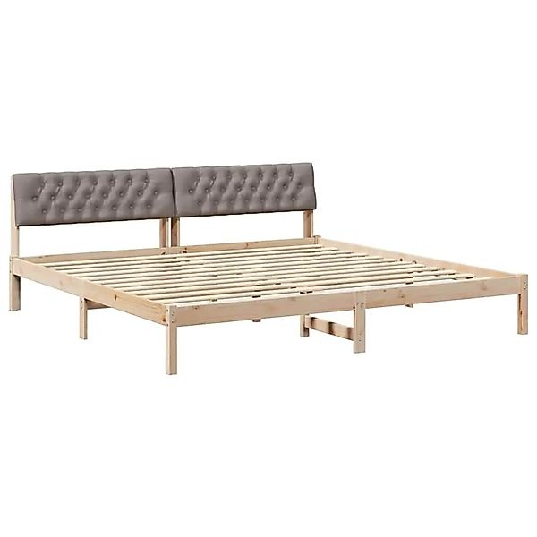 vidaXL Bettgestell Braun und Taupe 200 x 200 cm Massivholz Kiefer 3394341 günstig online kaufen