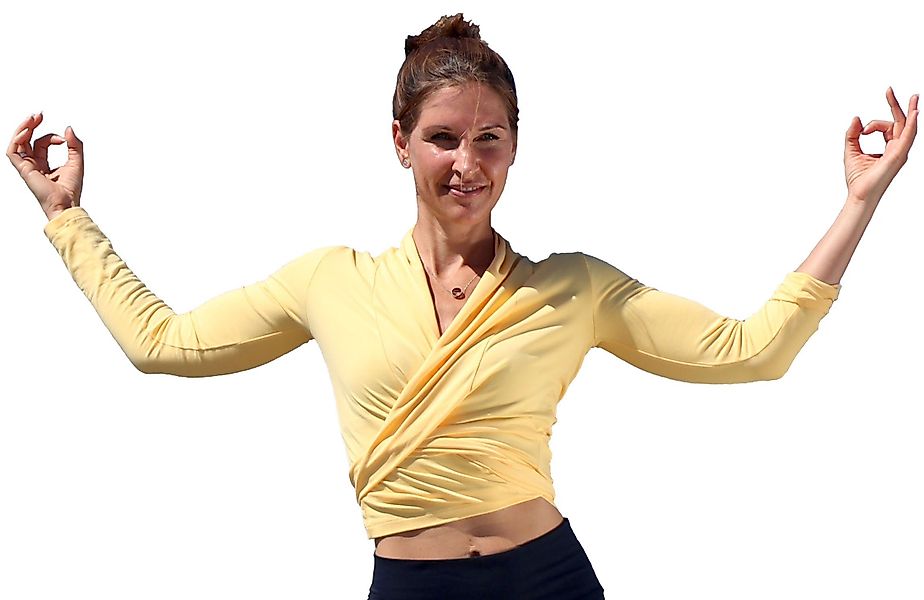 ESPARTO Yoga-Wickeljacke Wickelshirt Dhaara in Bio-Baumwolle günstig online kaufen