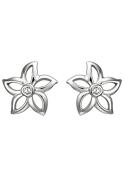 JOBO Paar Ohrstecker Blume, 925 Silber mit 2 Zirkonia günstig online kaufen