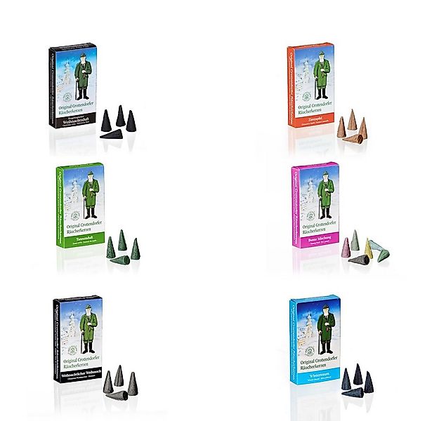 Crottendorfer Duftkerze 6er Set Räucherkerzen mit 6 winterlichen Düften, Rä günstig online kaufen