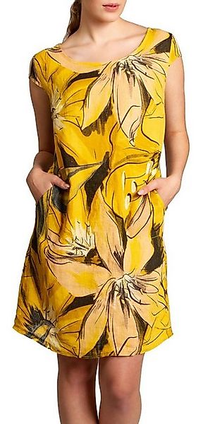 Sommerkleid SKL035 knielanges elegantes Damen Sommer Leinenkleid mit abstra günstig online kaufen