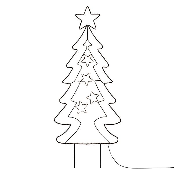 ECD Germany LED Gartenstecker Weihnachtsbaum 87cm 90 LEDs Warmweiß 6 Std Ti günstig online kaufen