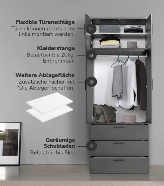 mokebo Kleiderschrank Der Grenzenlose (2-Türig & günstig online kaufen