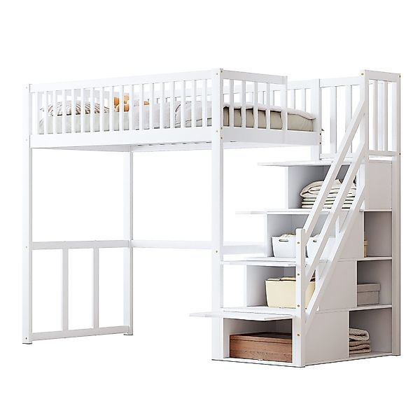 OKWISH Kinderbett Stauraumbett mit großem Kleiderschrank günstig online kaufen