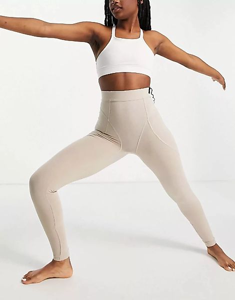 ASOS 4505 – Yoga-Leggings aus Cotton-Touch-Material mit Konturnaht-Neutral günstig online kaufen