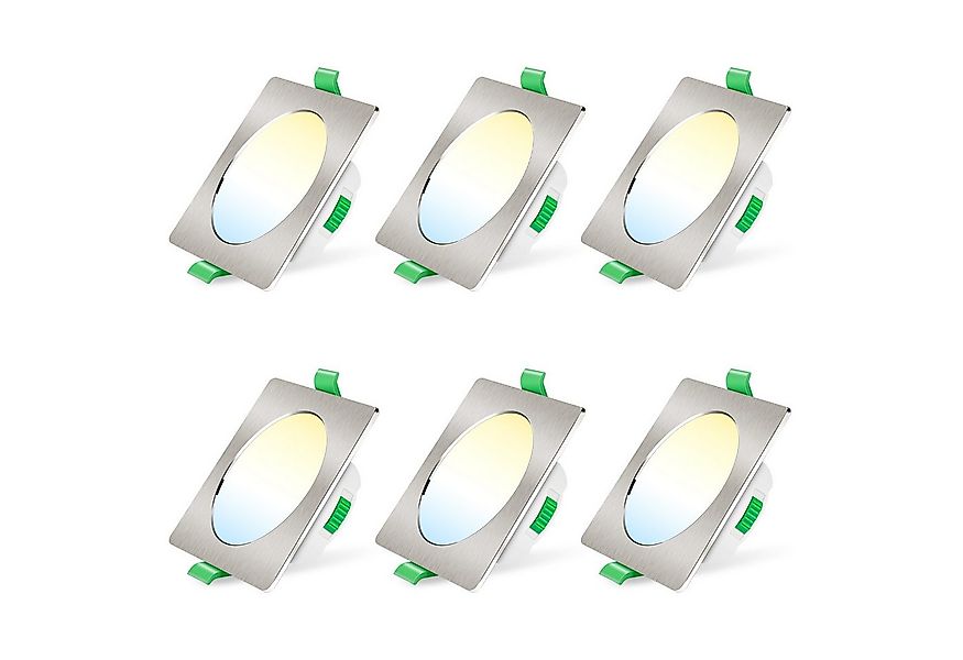 ALUSSO LED Einbaustrahler 6er-Set, 7W Decken Leuchte, 68mm Flach Strahler D günstig online kaufen