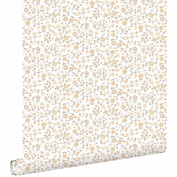 ESTAhome Tapete Blumen Beige 0.53 x 10.05 m 139578 günstig online kaufen