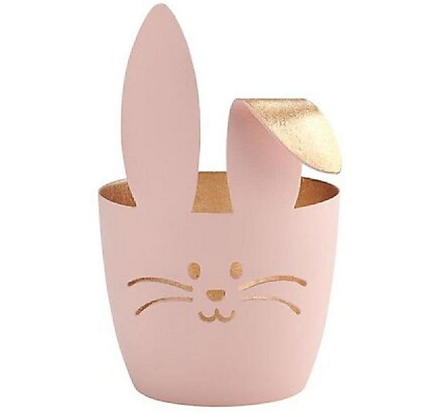 Giftcompany Osterhase Windlicht Madras Hase mit Knickohr Pastellrosa Gold günstig online kaufen