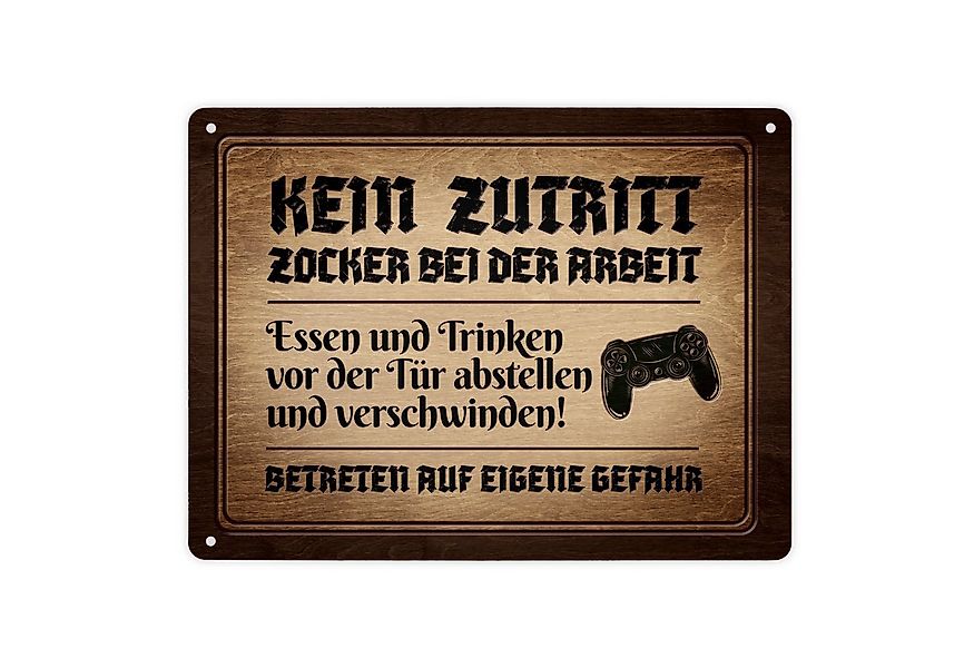 speecheese Metallschild Metallschild XL mit Controller Motiv und Spruch: Ke günstig online kaufen