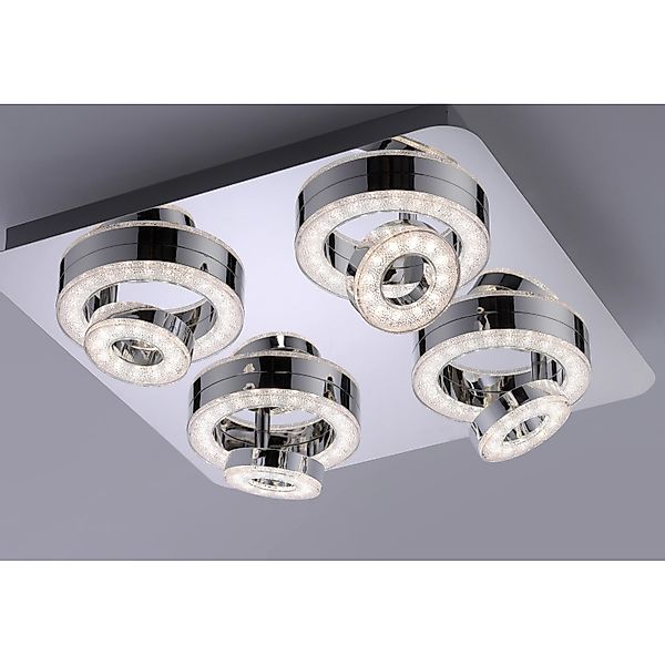 Just Light. LED-Deckenleuchte Lolasmart-Tim Chrom App-steuerbar 40 x 40 cm günstig online kaufen