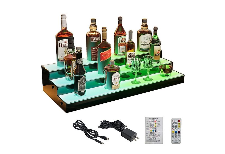 TWSOUL Weinregal LED Flaschenregal mit Beleuchtung, 3-stufiges Acryl Weinre günstig online kaufen