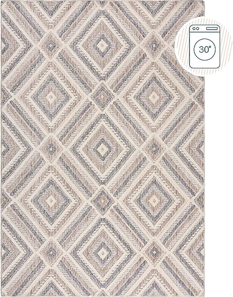 FLAIR RUGS Teppich »Beckett«, rechteckig, 4 mm Höhe, Waschbarer Geometrisch günstig online kaufen