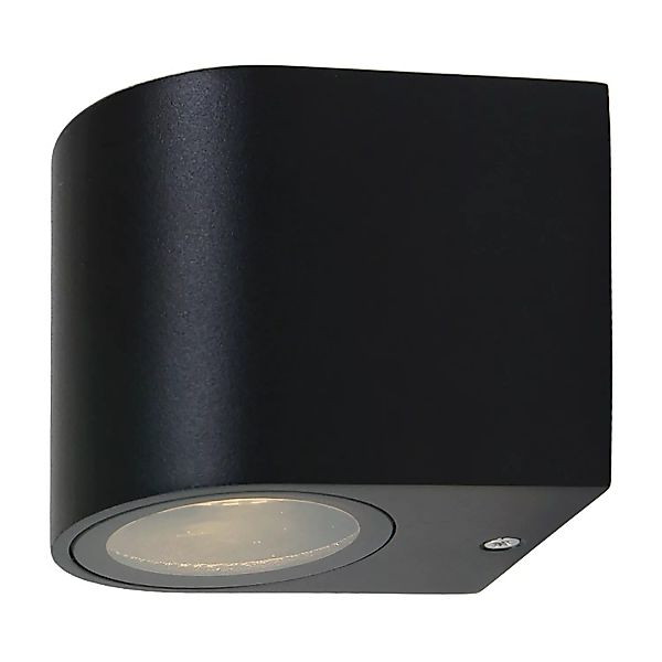 LED Außenwandleuchte in Schwarz und Transparent 4W 345lm GU10 IP44 rund günstig online kaufen