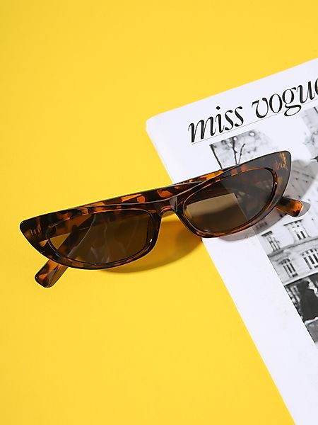 Braune Retro-Sonnenbrille mit Leopardenmuster günstig online kaufen