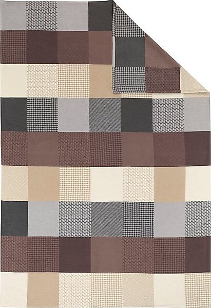 Wohndecke Pittsburgh, IBENA, mit vielen Vierecken, Kuscheldecke günstig online kaufen