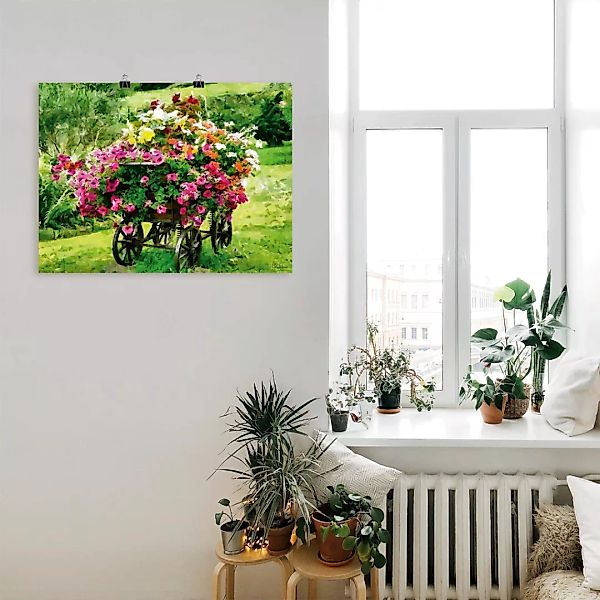 Artland Wandbild "Kutsche mit Blumen", Blumenbilder, (1 St.), als Alubild, günstig online kaufen