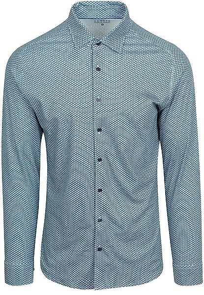 DESOTO Hemd Druck Blumen Blau Grün - Größe XXL günstig online kaufen