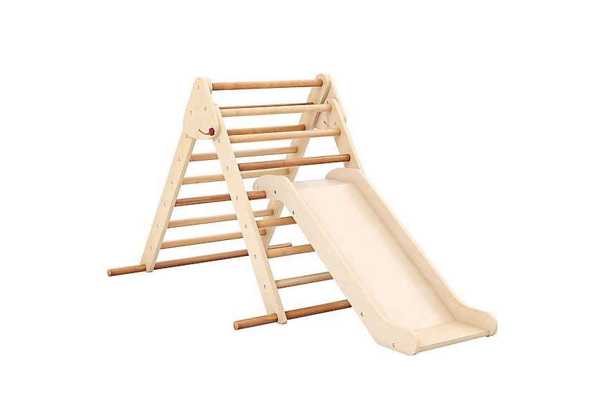 COSTWAY Klettergerüst, Kletterdreieck mit Rutsche, Holz, klappbar günstig online kaufen