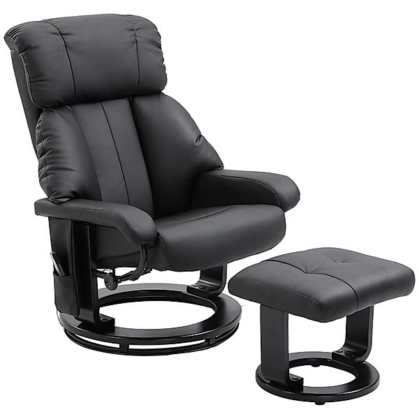 HOMCOM Massagesessel mit Liegefunktion Hocker Samtartig Schwarz 76 x 80 x 1 günstig online kaufen