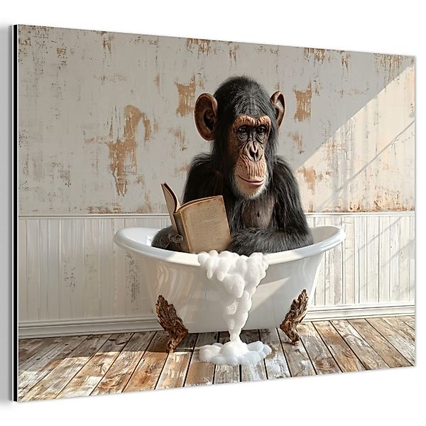 MuchoWow Metallbild Vintage - Affe - günstig online kaufen