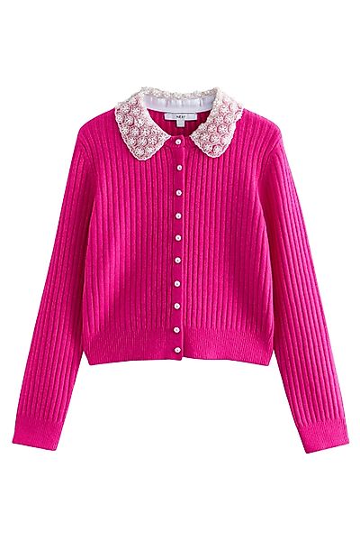 Next Strickjacke Gerippte Strickjacke mit Wollanteil günstig online kaufen