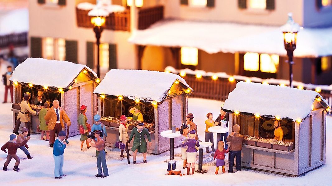 NOCH Weihnachtsfigur NOCH® Weihnachtsmarktbuden, 3 Laser-Cut günstig online kaufen