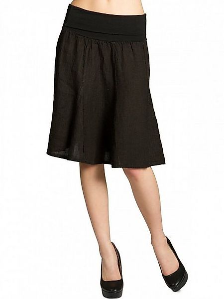Caspar Faltenrock RO014 Damen Midi Leinenrock knielang mit figurfreundliche günstig online kaufen