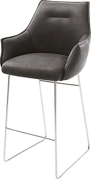 DELIFE Barhocker Alja-Flex, Kufengestell Edelstahl Mikrofaser günstig online kaufen