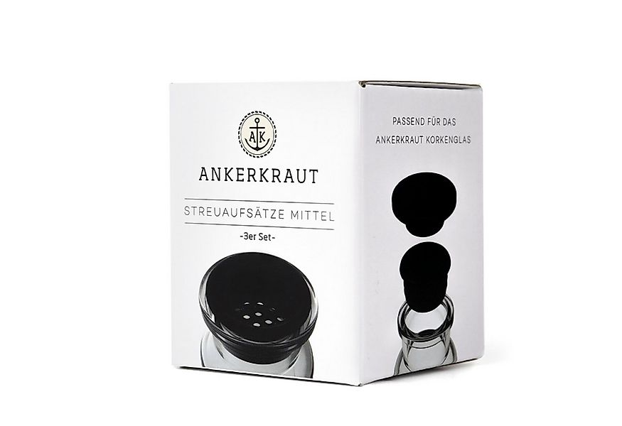 Ankerkraut Gewürzbehälter Korkenglas Streuaufsatz, 3er-Set mittlere Lochgrö günstig online kaufen