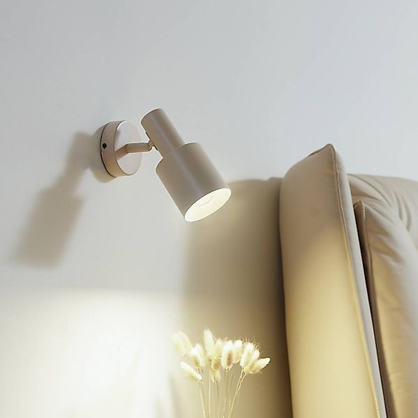 Lindby Wandstrahler Ovelia, beige, Metall, E27 günstig online kaufen