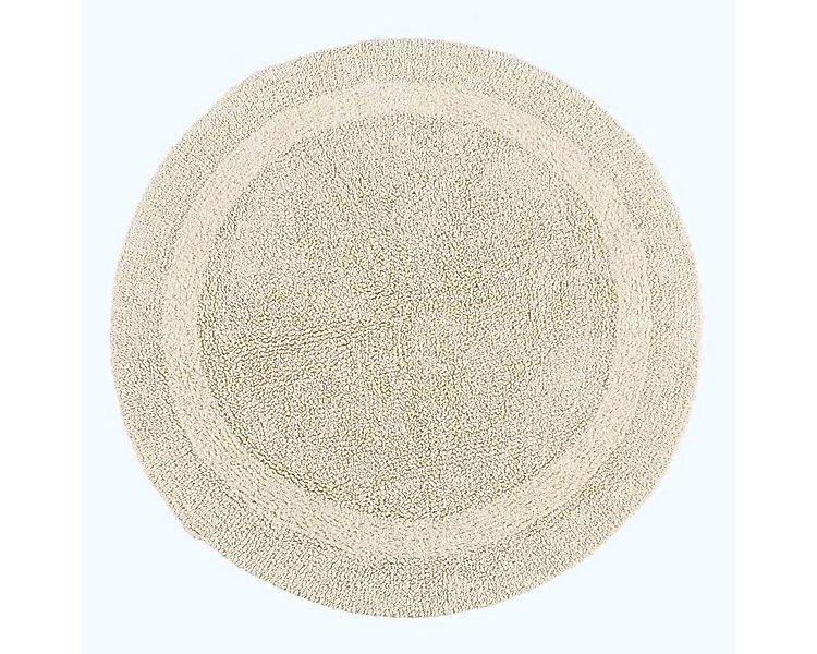 Homescapes Badematte Runde Battematte creme 80 cm aus 100% Baumwolle, Höhe günstig online kaufen