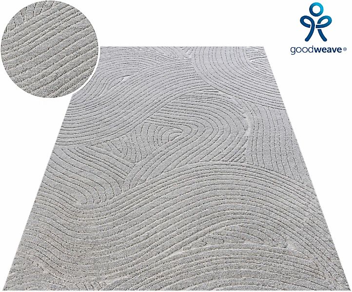 my home Wollteppich "Falun, Wolle, Hoch-Tief-Struktur, maschinell gewebt" r günstig online kaufen