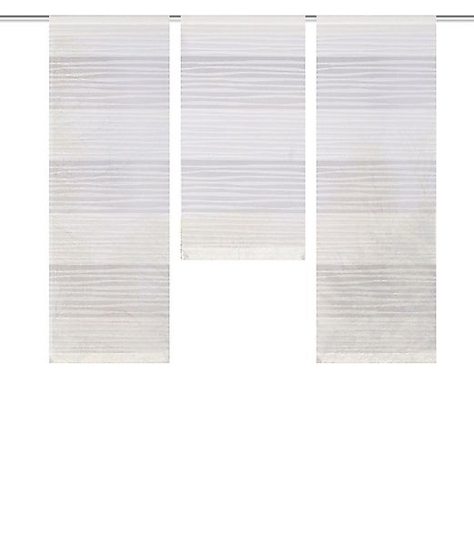 Clever-Kauf-24 Scheibengardine Mini Flächenvorhang Set weiß Querstreifen (3 günstig online kaufen