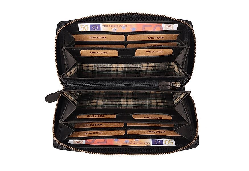 Benthill Geldbörse Groß Echt Leder XL Portemonnaie RFID viele Kartenfächer günstig online kaufen