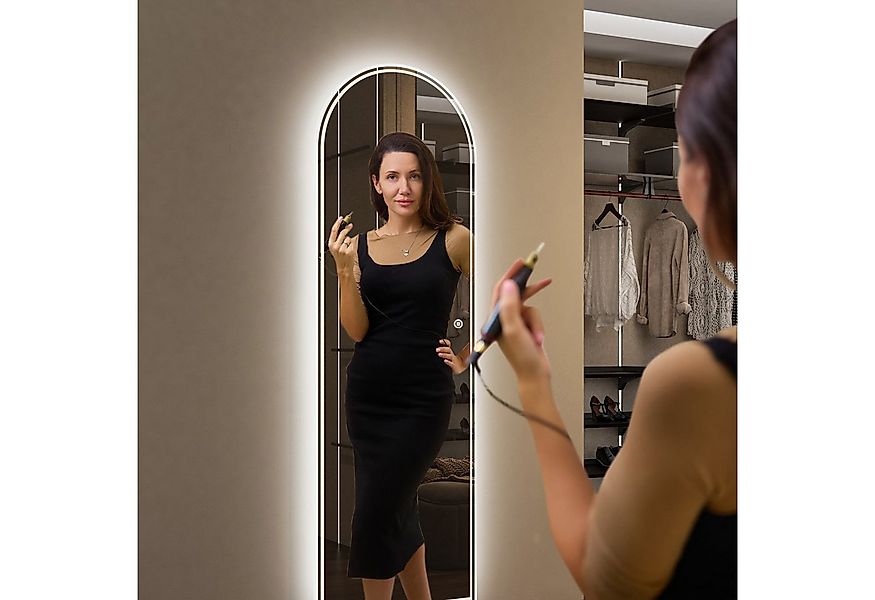 WDWRITTI Ganzkörperspiegel ohne rahmen 165x60cm LED Ganzkörperspiegel groß günstig online kaufen