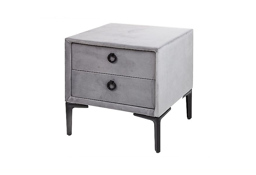 riess-ambiente Nachttisch COSMOPOLITE 45cm silbergrau, Nachtkommode · Samt günstig online kaufen