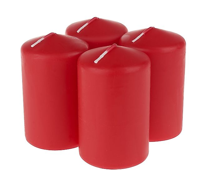 Wiedemann Stumpenkerze, 4 Stück, rot getaucht günstig online kaufen