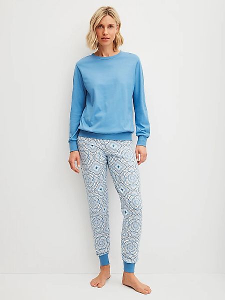 CALIDA Schlafanzug "Cotton Stripes" 2 Stk. tlg., Langarm, Rundhals-Ausschni günstig online kaufen