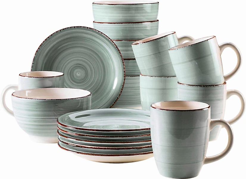 my home Kaffeeservice »Geschirr-Set, Service Bel Tempo«, (Set, 18 tlg., 6 K günstig online kaufen