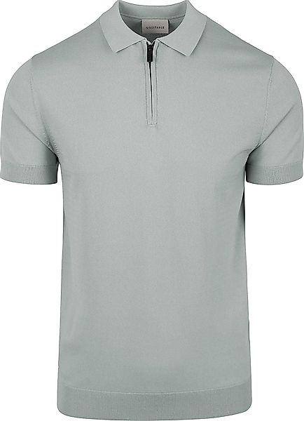 Suitable Knitted Half Zip Poloshirt Dusty Grey - Größe L günstig online kaufen