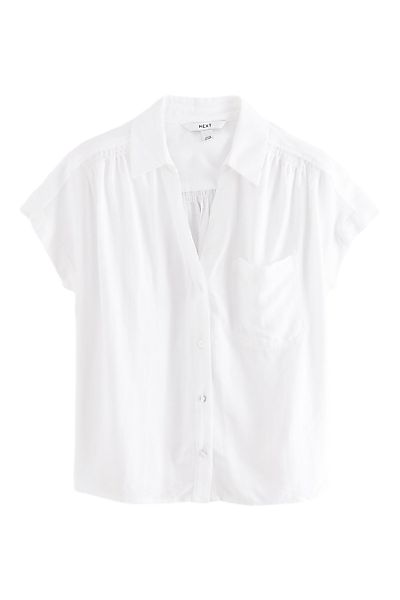 Next Kurzarmhemd Kurzarmbluse mit Leinenanteil (1-tlg) günstig online kaufen