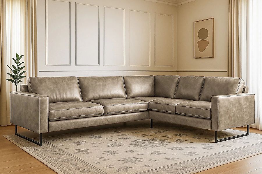 Home affaire Ecksofa "Pinto, XXL, 250/290 cm, langer Schenkel, Ottomane" Co günstig online kaufen