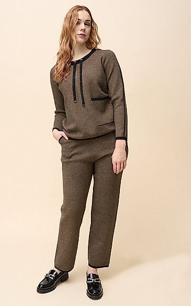 Passioni Strickhose Straight Fit mit Strass-Kordeln günstig online kaufen