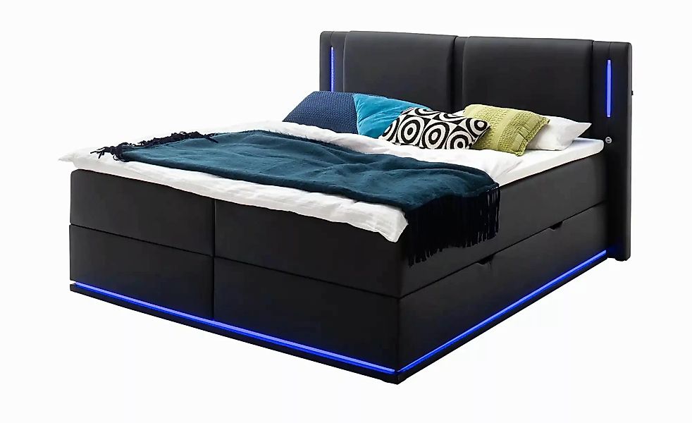 Boxspringbett mit Stauraum  Brighton ¦ schwarz ¦ Maße (cm): B: 200 H: 117 B günstig online kaufen