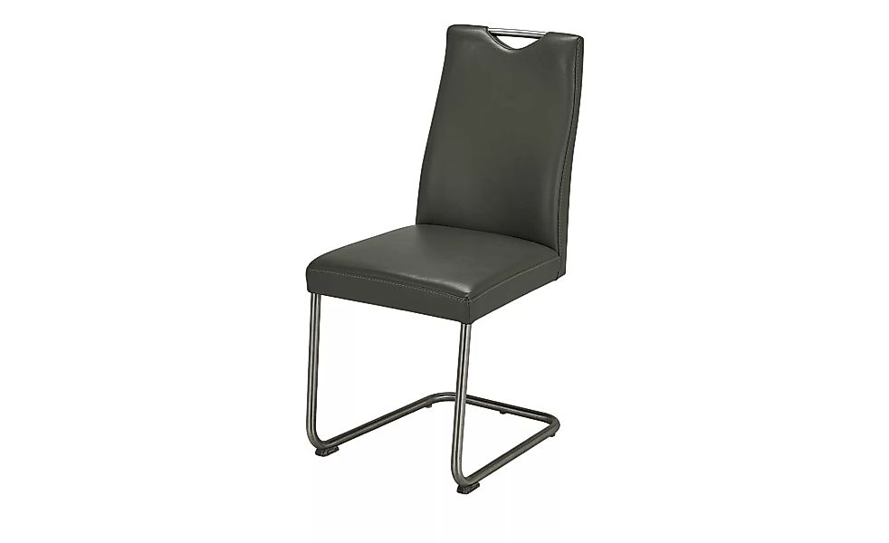 Leder-Schwingstuhl mit Griff - grau - 47 cm - 100 cm - 61 cm - Stühle > Ess günstig online kaufen