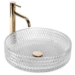 wohnwerk.idee Aufsatzwaschbecken Glaswaschbecken Cristal Ø35,5 Ø39 günstig online kaufen